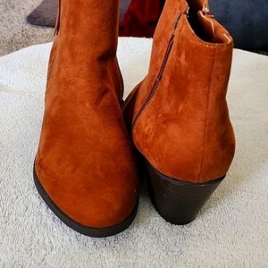 Brown suede ankle boots